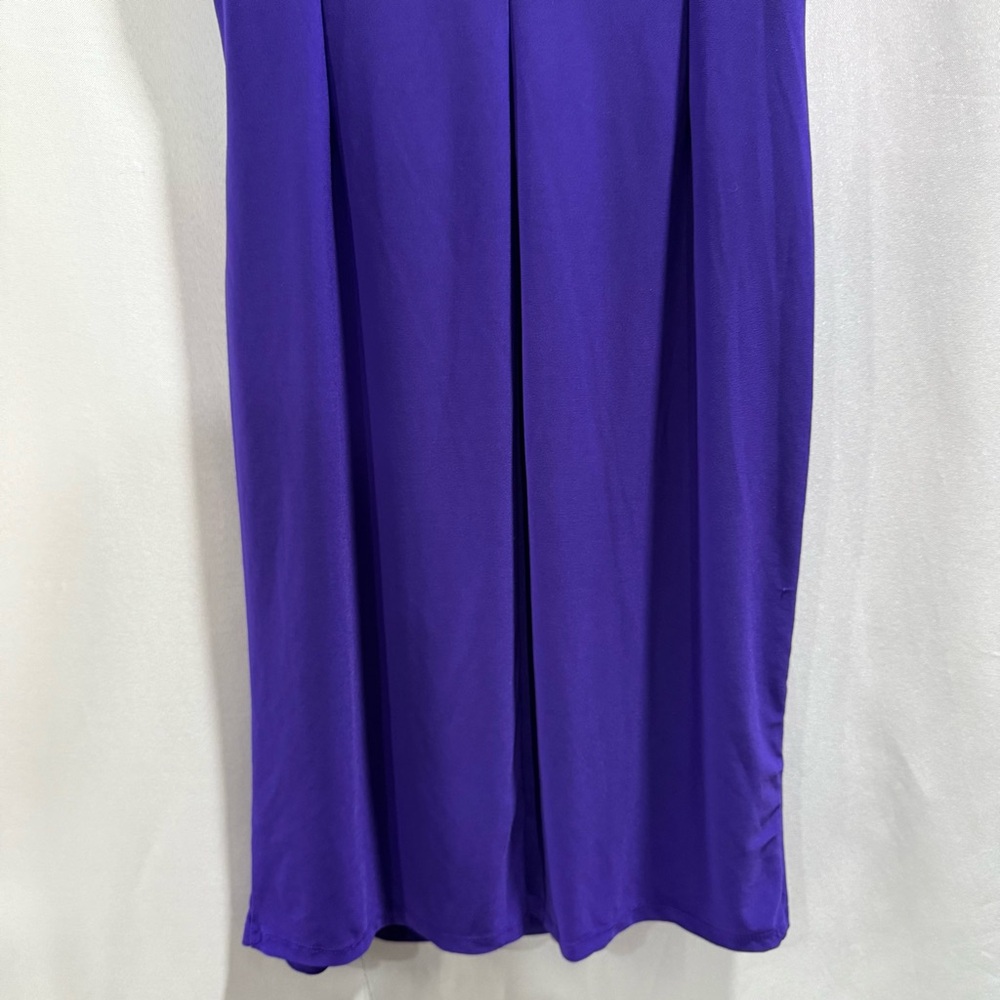 Lauren Ralph Lauren Purple Ruched Flutter Sleeve Dress Women’s Size 8 - Picture 7 of 7